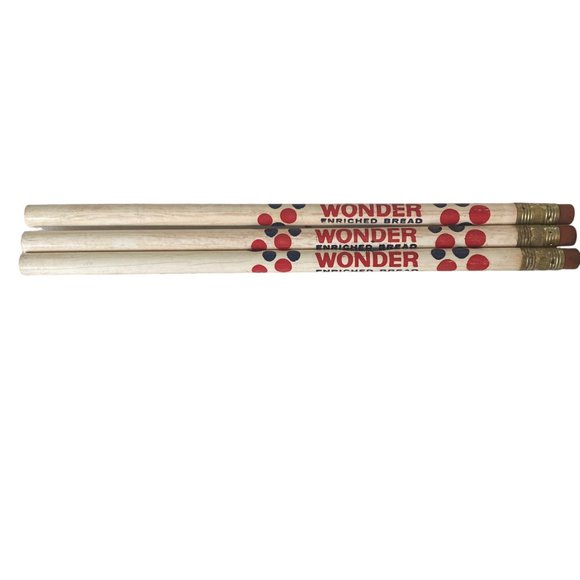 Wonder Bread Advertising Pencils Build Bones Bubbles Lot of 3 Vintage 70s USA - Picture 1 of 7